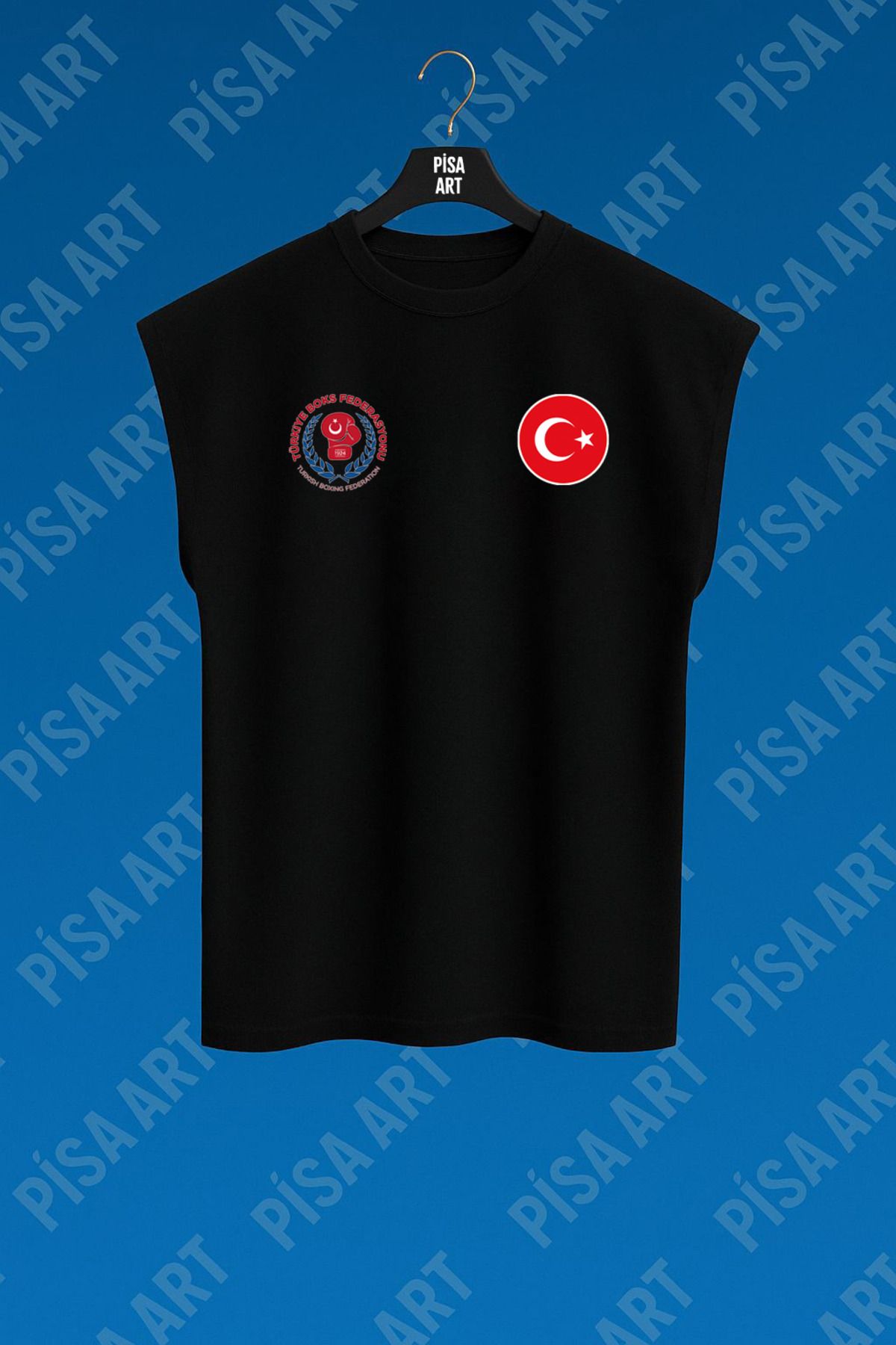 Pisa Art Boks Milli Takım Unisex Antreman ve Günlük %100 Pamuk Kolsuz T-Shirt(Kişiye Özel Baskı Yapılır)