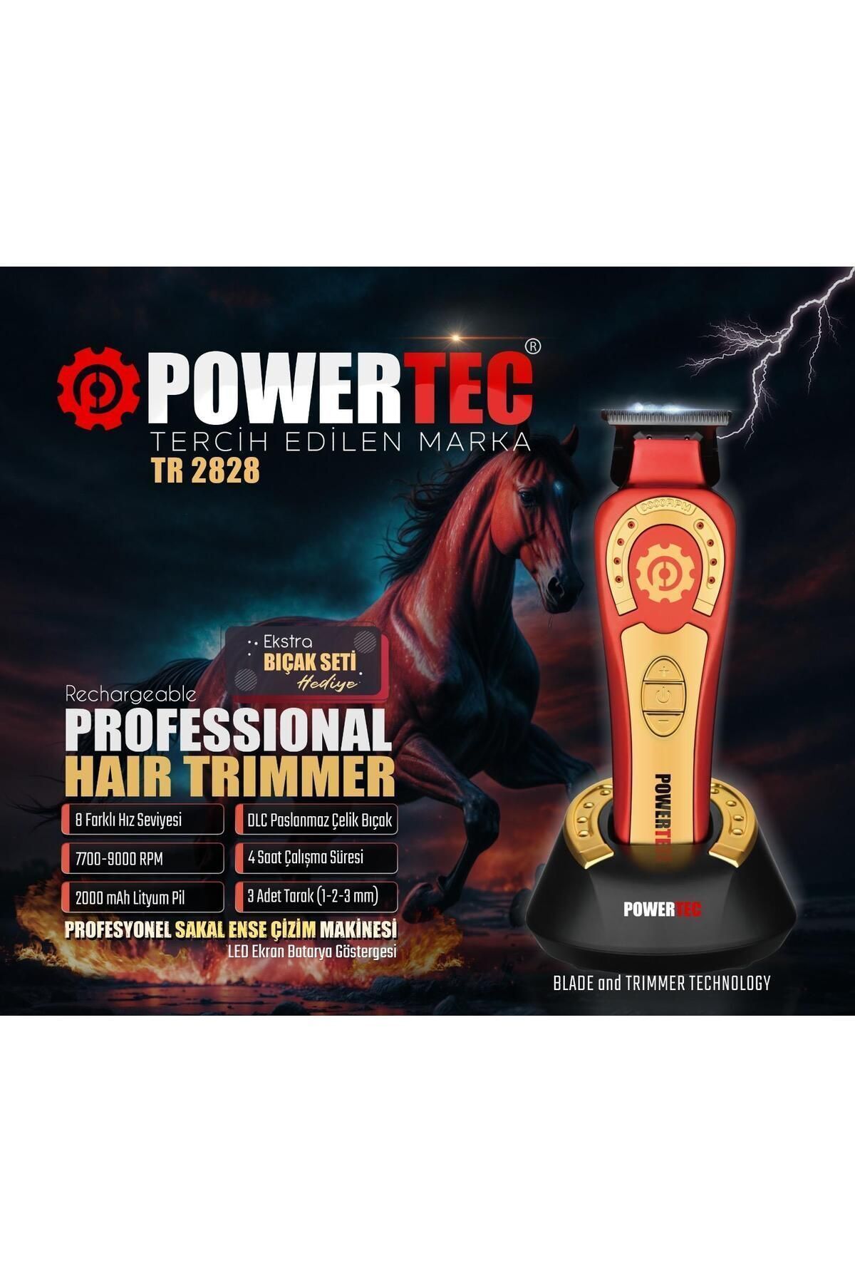 teknotrust TR-2828 Tam Profesyonel 9.000rpm 8 Kademeli Sakal Ense Kesim-Çizim Makinesi +Yedek DLC Bıçak Seti