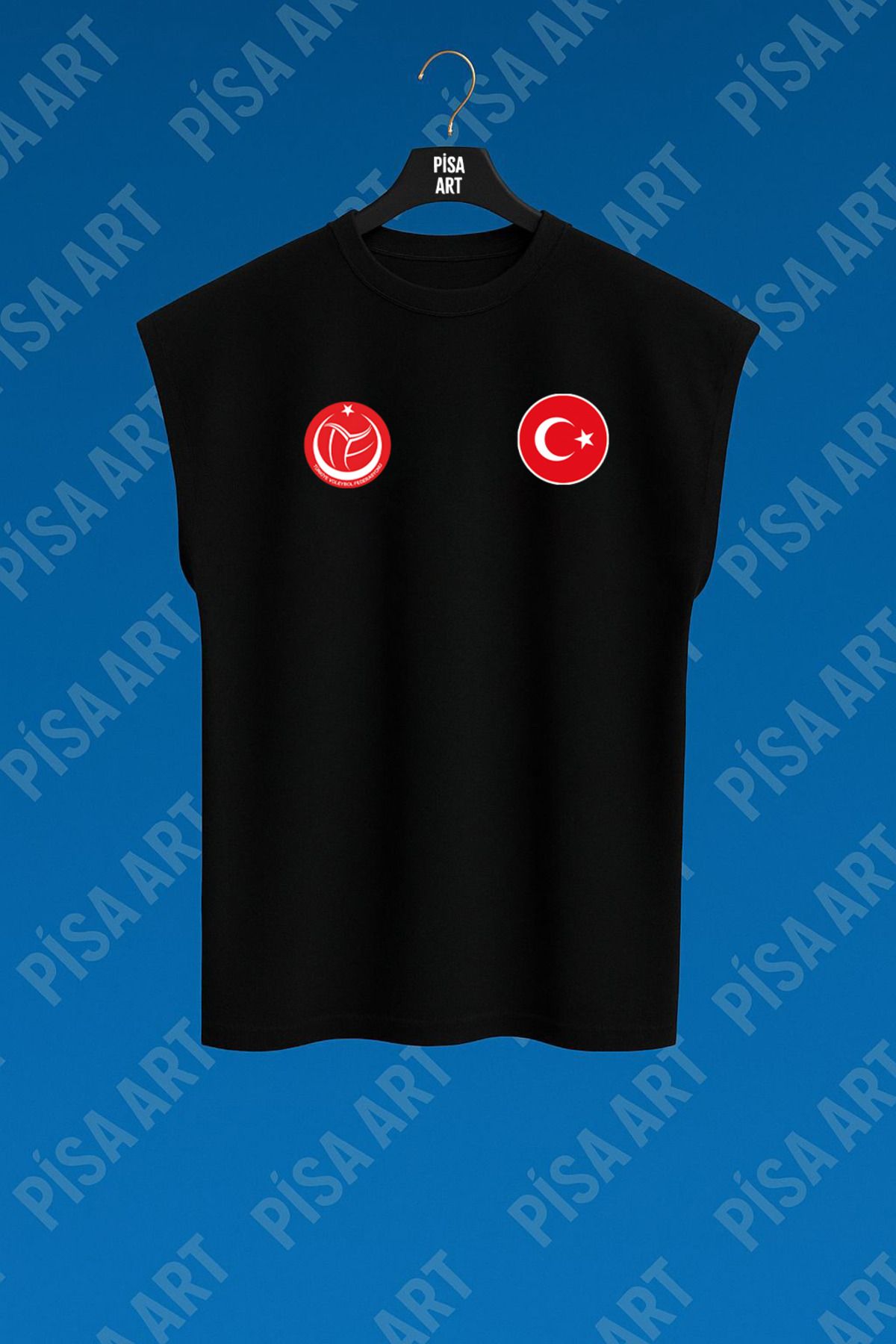 Pisa Art Voleybol Milli Takım Unisex Antreman ve Günlük %100 Pamuk Kolsuz T-Shirt(Kişiye Özel Baskı Yapılır)