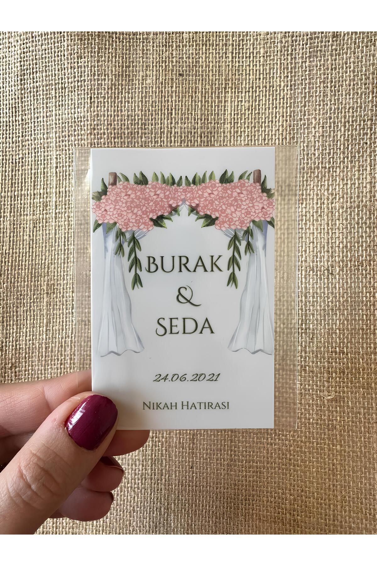 Renkia Studio Zarif Tasarım Nikah Magneti 15’li Set - Kişiye Özel Düğün Nişan Söz Hediyeliği