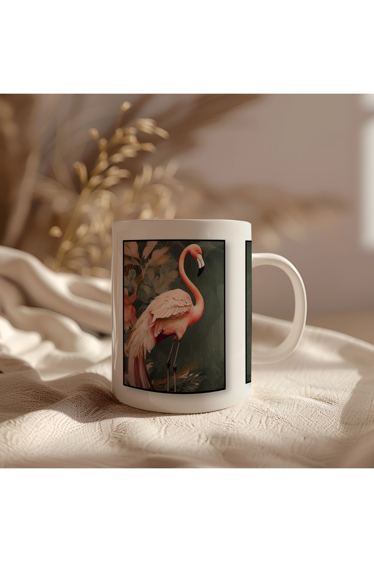 waspandhornet Pembe Flamingo Desenli Kupa