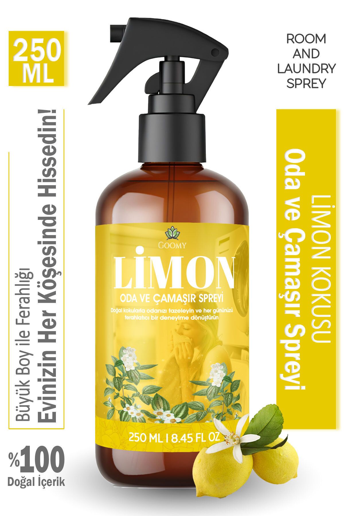 Lofty Limon Oda Ve Çamaşır Spreyi Oda Kokusu Oda Spreyi – Lemon Fresh Room Mist 250ml