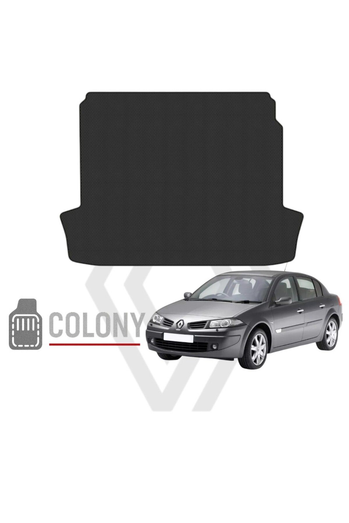 COLONY Renault Megane 2 Sedan 2002-2009 Hücreli Premium Eva Oto Bagaj Paspası & Bagaj Havuzu Siyah