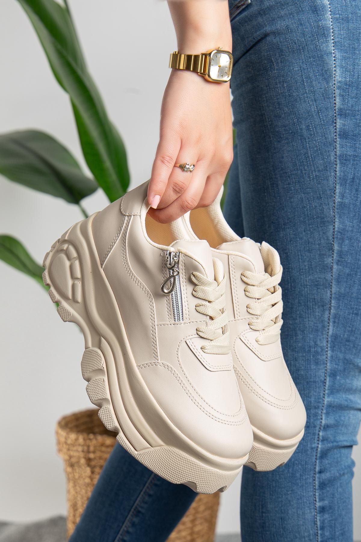 TAYYAR SHOES Kadın Spor Güınlük Giyilecek Fermarlı Rahat Ayakkapı