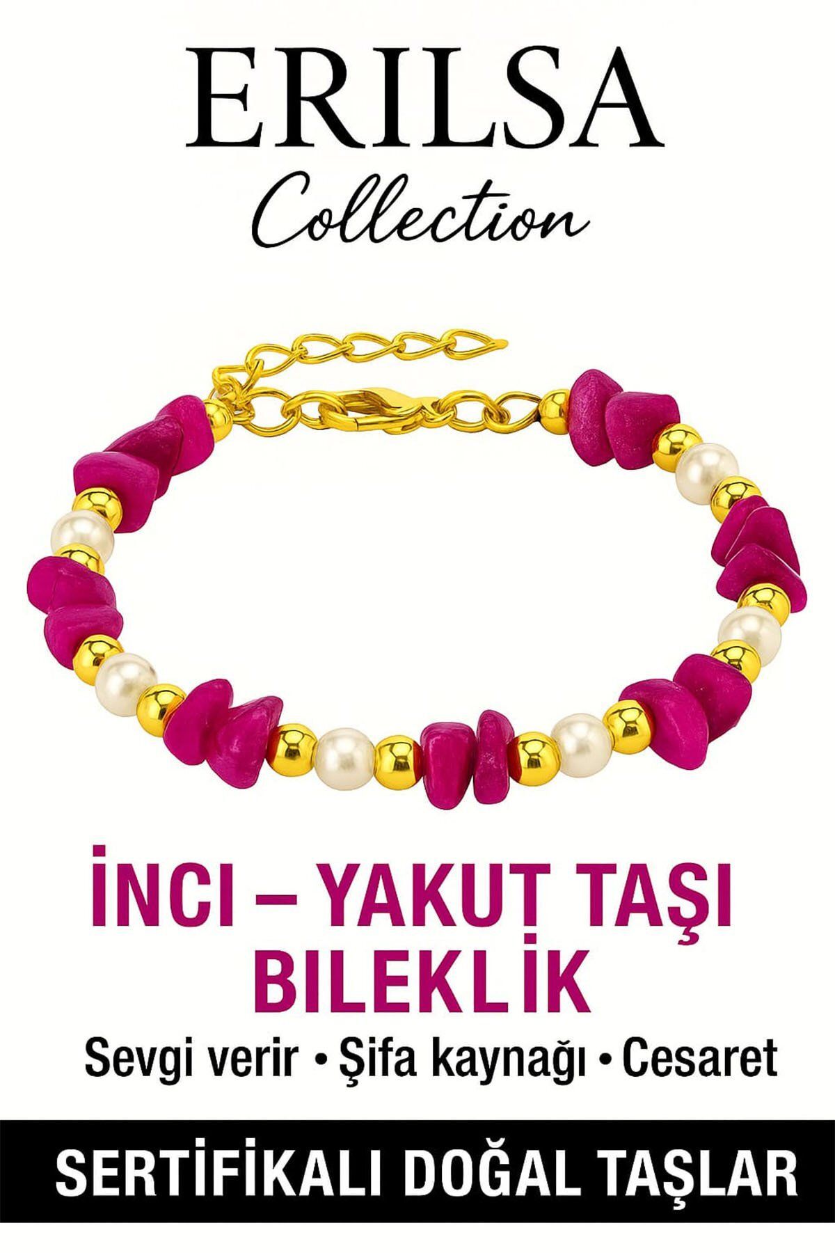 Erilsa Sertifikalı İnci ve Yakut Taşı Bileklik – Enerji ve Zarafet