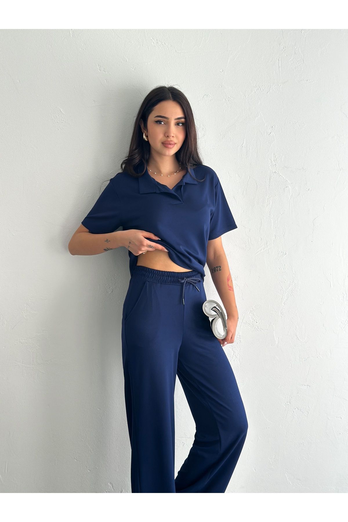 HR Collection Modal Polo Yaka Kadın Alt Üst Takım