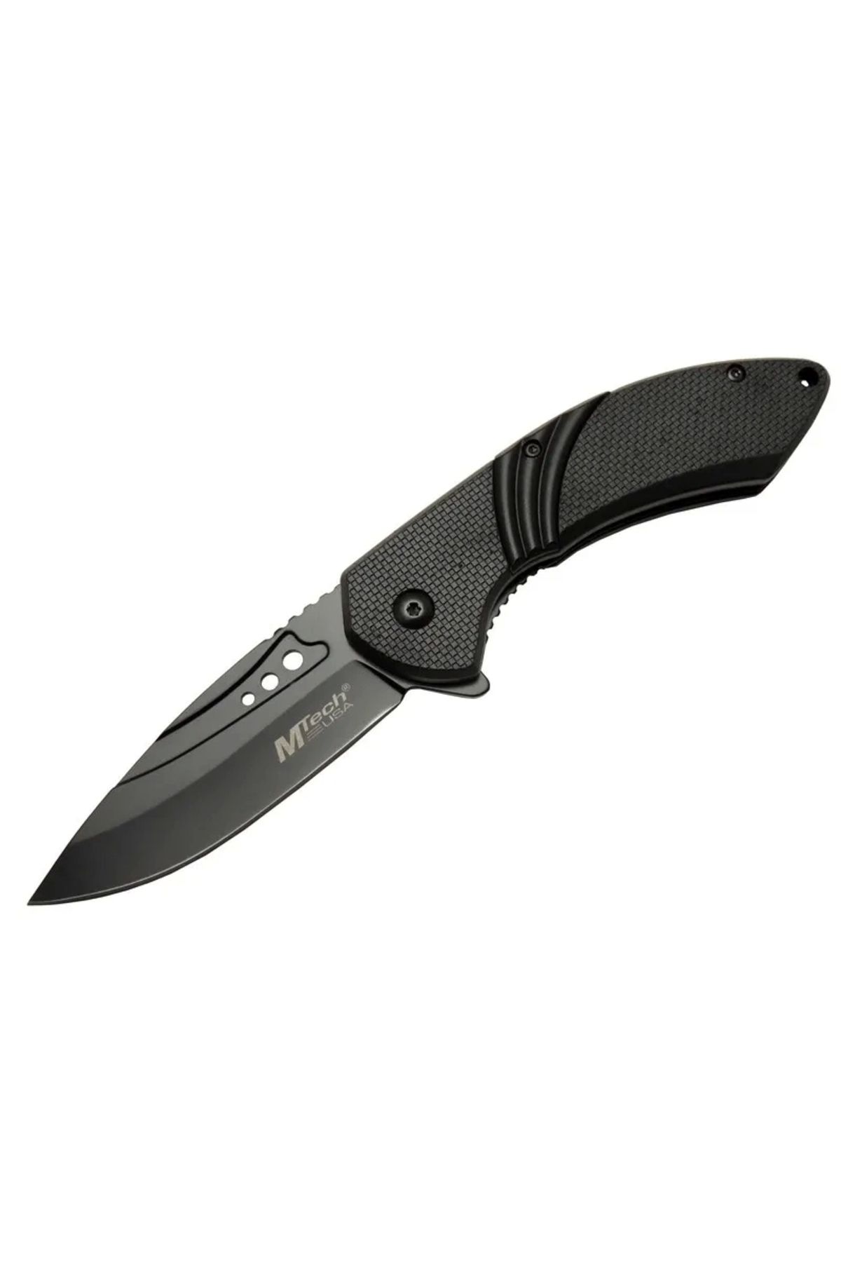 ÇERÇİCİ 4212 Siyah Kamp Çakı 20cm- Yarı Otomatik, Kemerlikli, Oluklu
