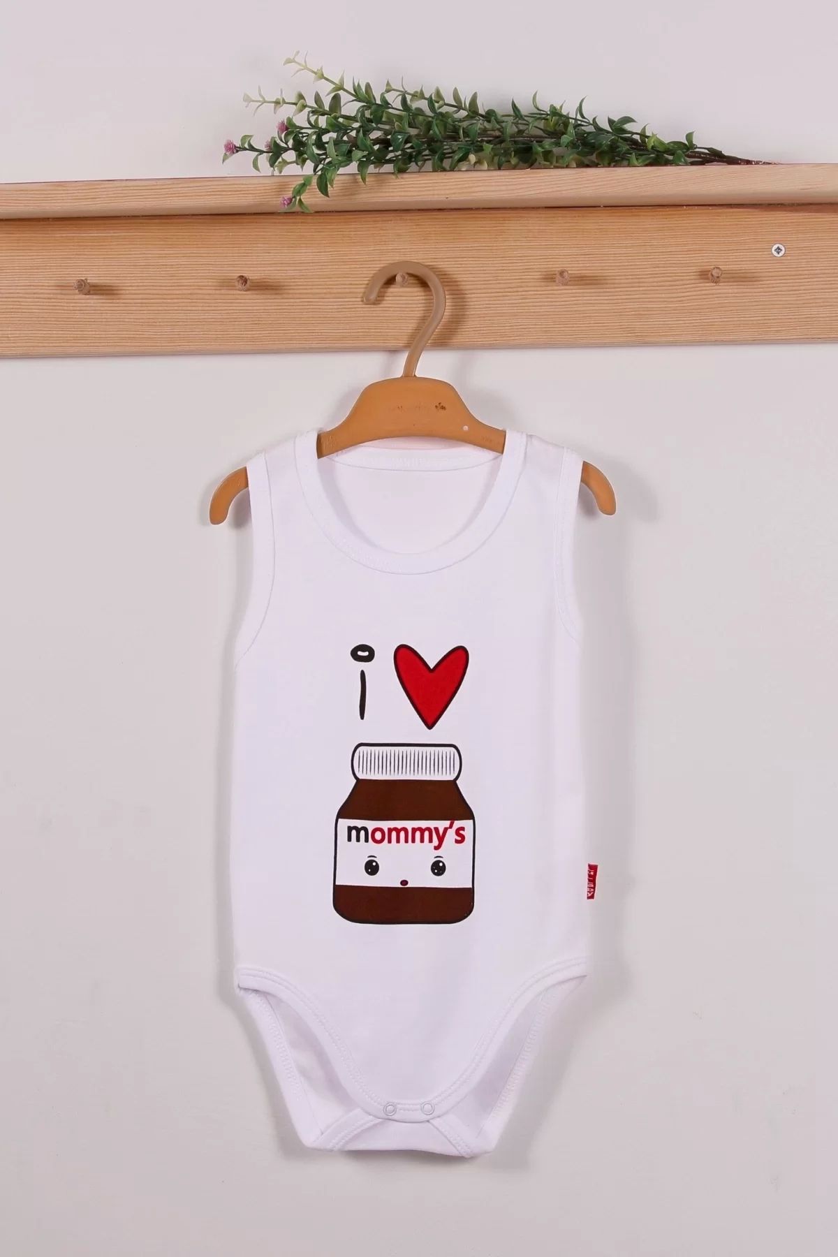 Moda Şahsenem Mommy's Cikolata Desenli Askılı Unisex Body