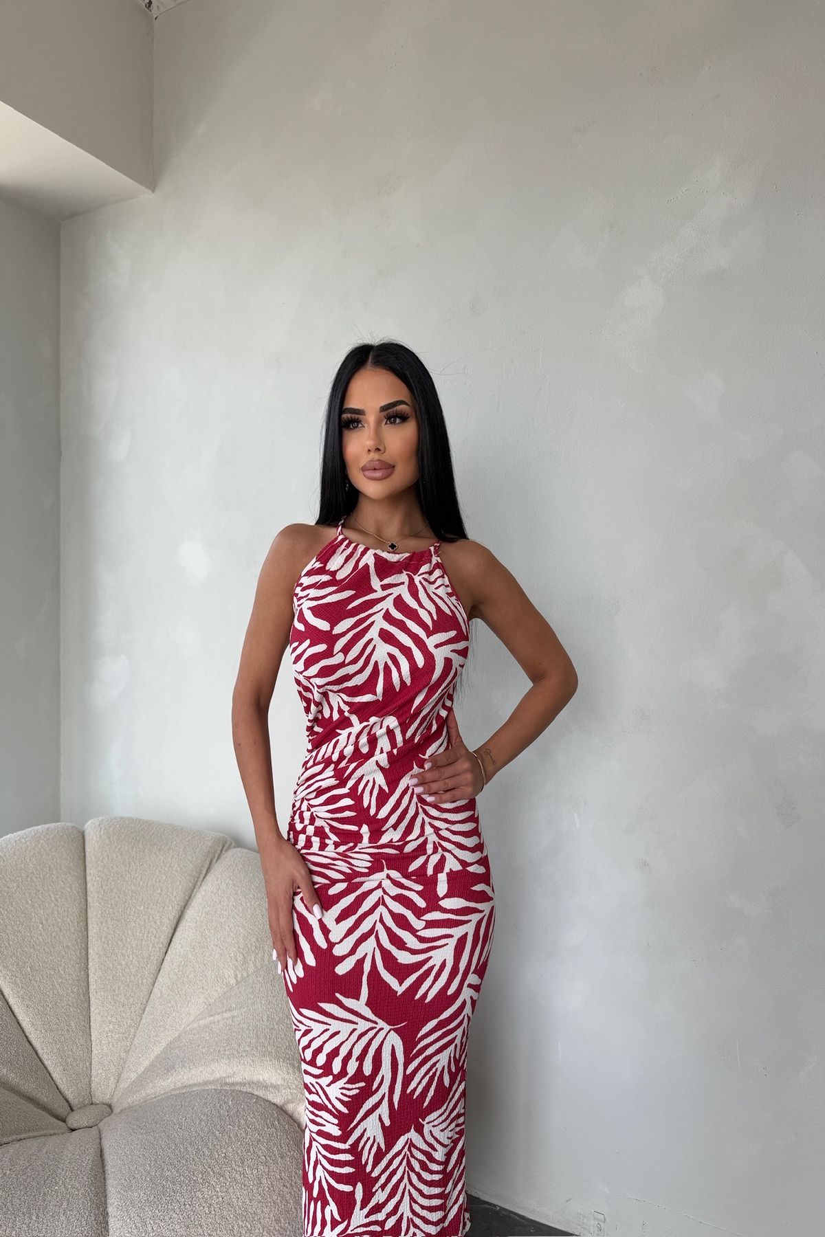 kamacibutik Askı Detaylı Piliseli Elbise