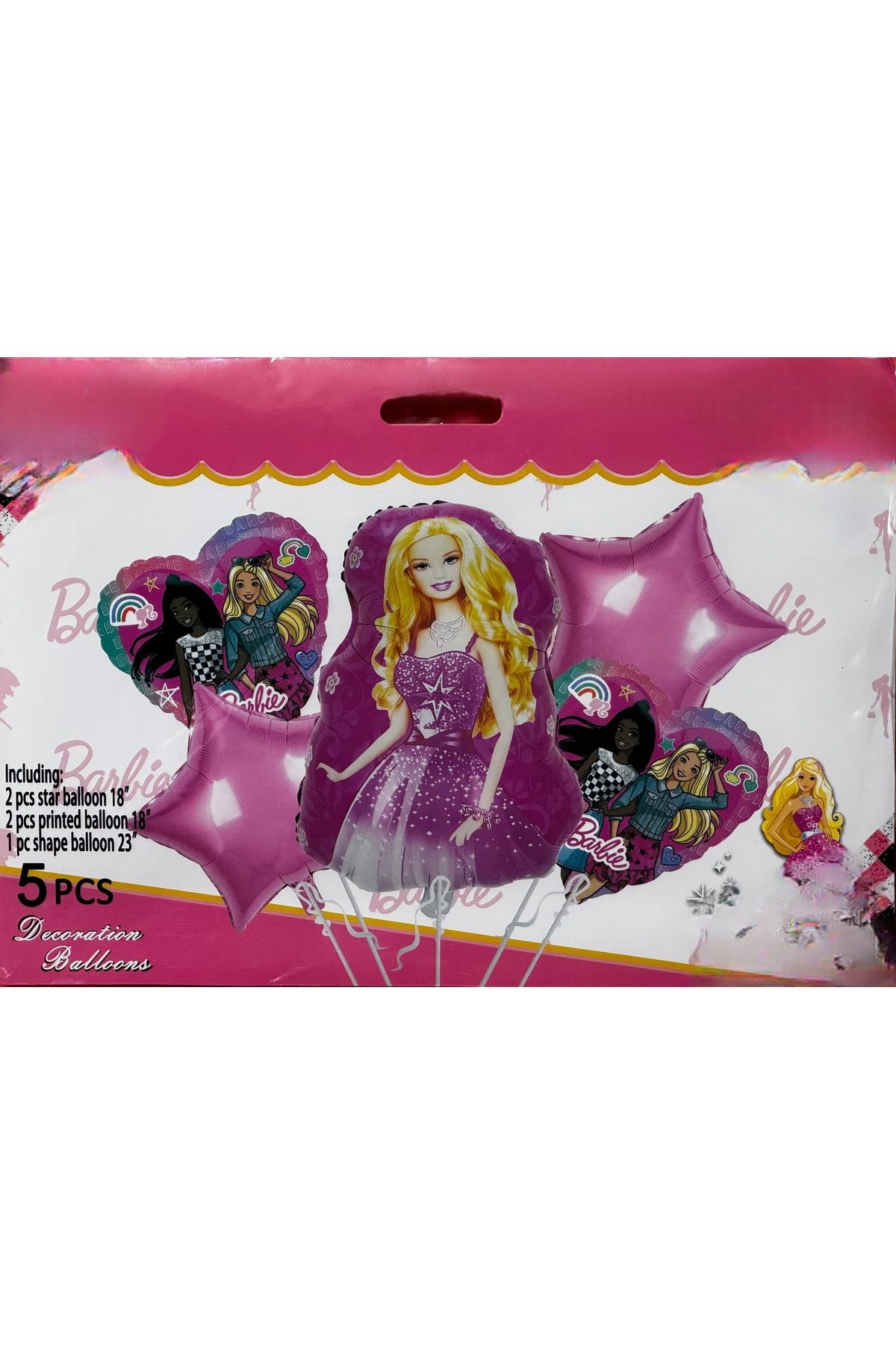 KATRİN Bar bie Moda Bebeği büyük boy 5li Folyo balon