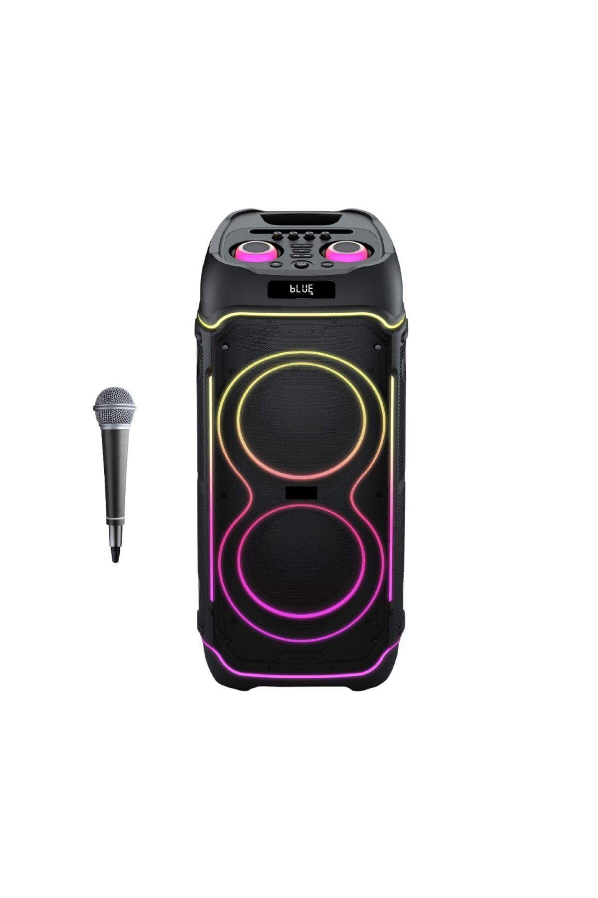 EN SİGA 100W Bluetooth Hoparlör 10İnçx2 Karaoke Mikrofonlu Bluetooth Hoparlör