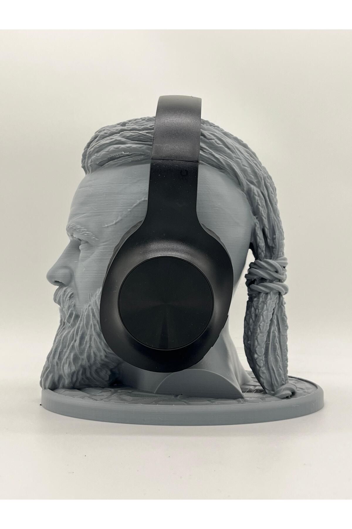 KEMX Ragnar Lothbrok Viking Kralı Kulaklık Standı veya Büst Yayıncı ve Oyuncu Aksesuarı