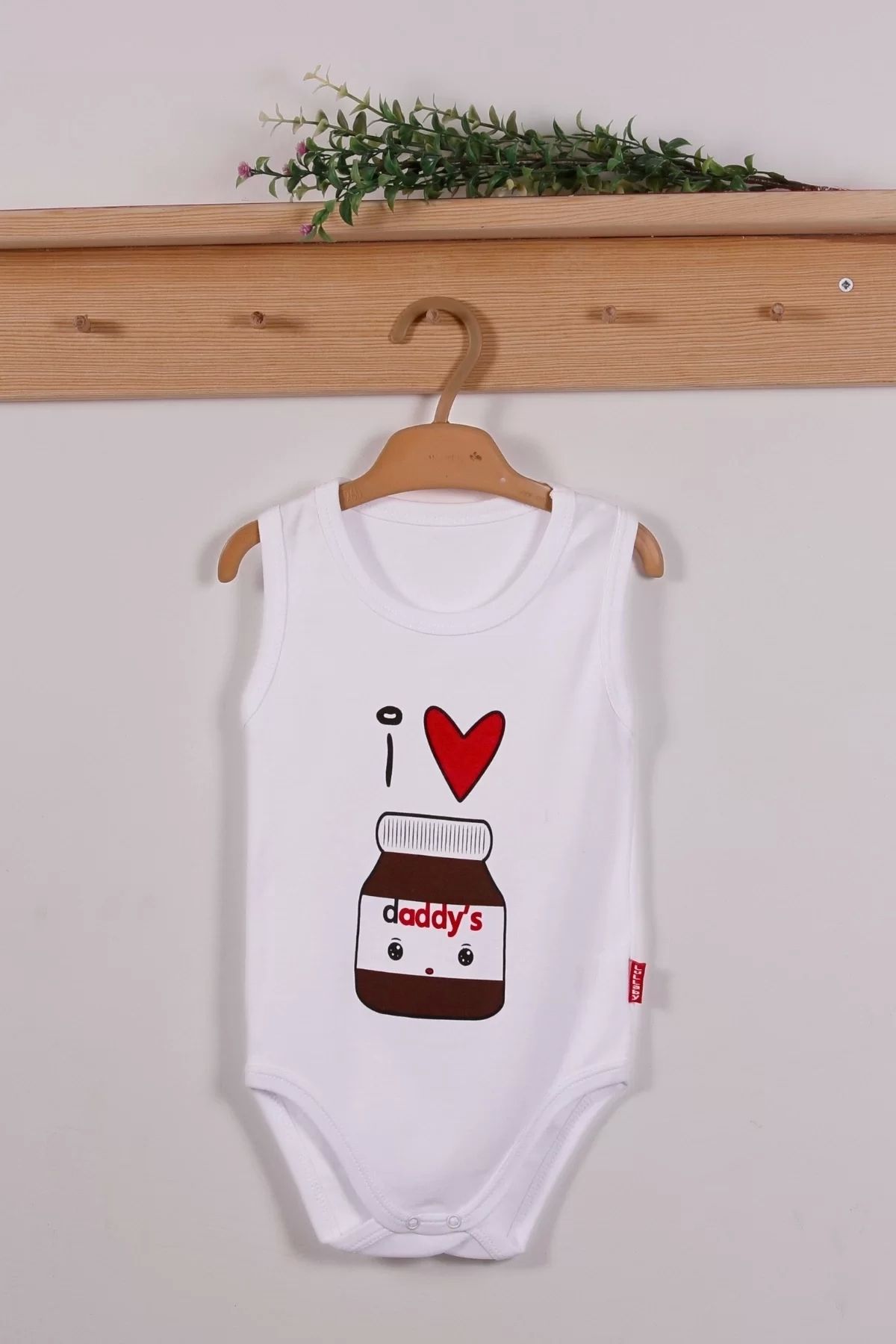 Moda Şahsenem Daddy's Cikolata Desenli Askılı Unisex Body