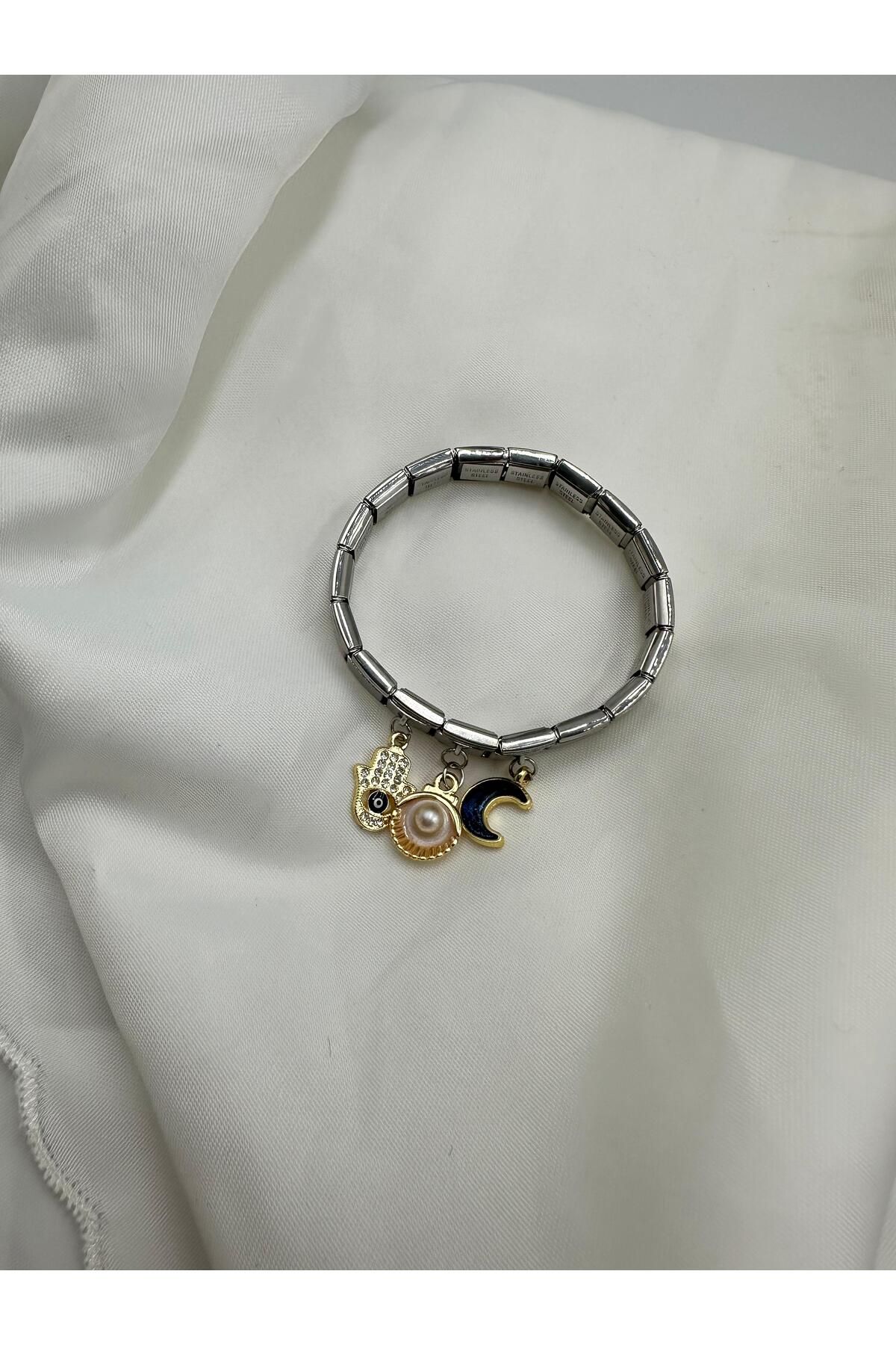 Lav Aksesuar İtalyan Çelik Sallantılı Bileklik Charm Bileklik Kadın Takı Paslanmaz Çelik trend