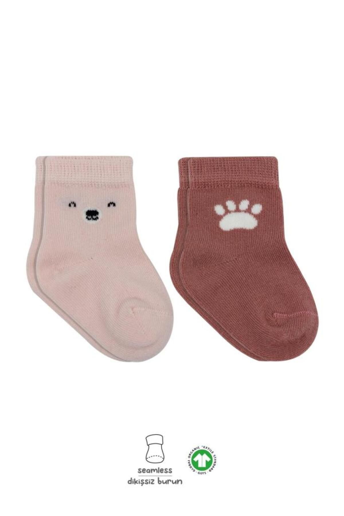 Skygo Bistyle Bear Penye Soket Çorap 2'Li BS10116 Pembe