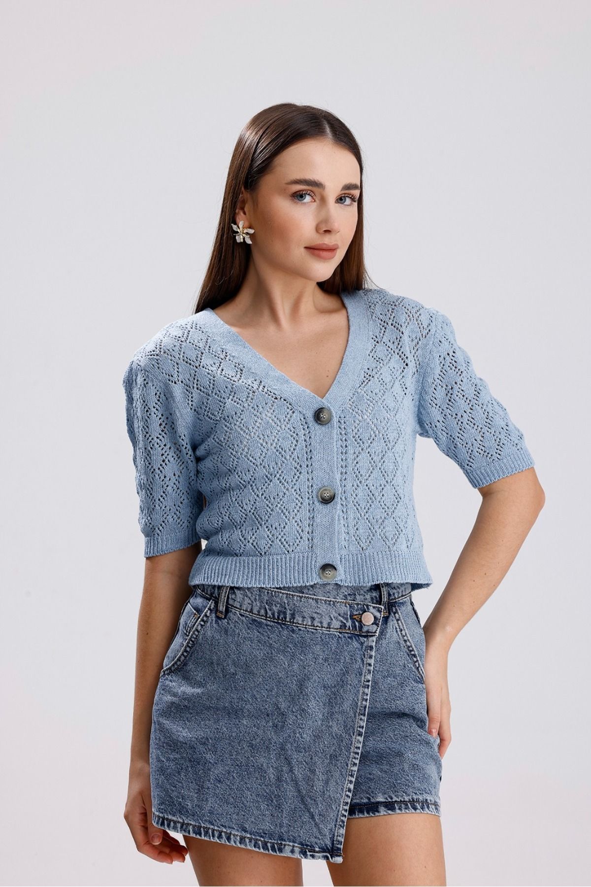 MODA MHE MODA MH AJURLU DÜĞMELİ HIRKA