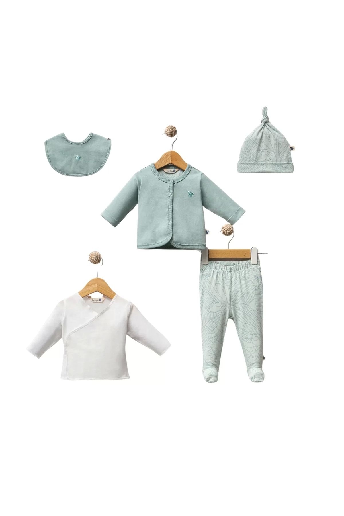 Moda Şahsenem Tropical Cutie 5 Parça Hastane Çıkışı Green