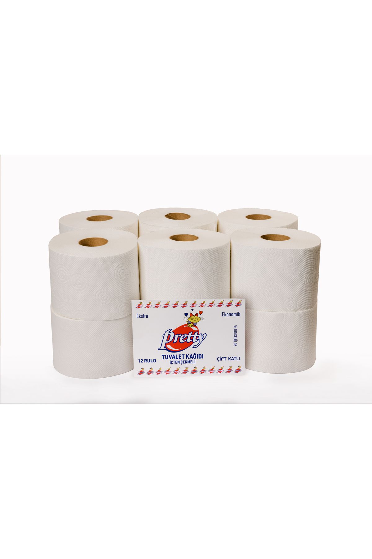 Pretty MİNİ JUMBO TUVALET KAĞIDI İÇTEN ÇEKMELİ 12 RULO 4 KG