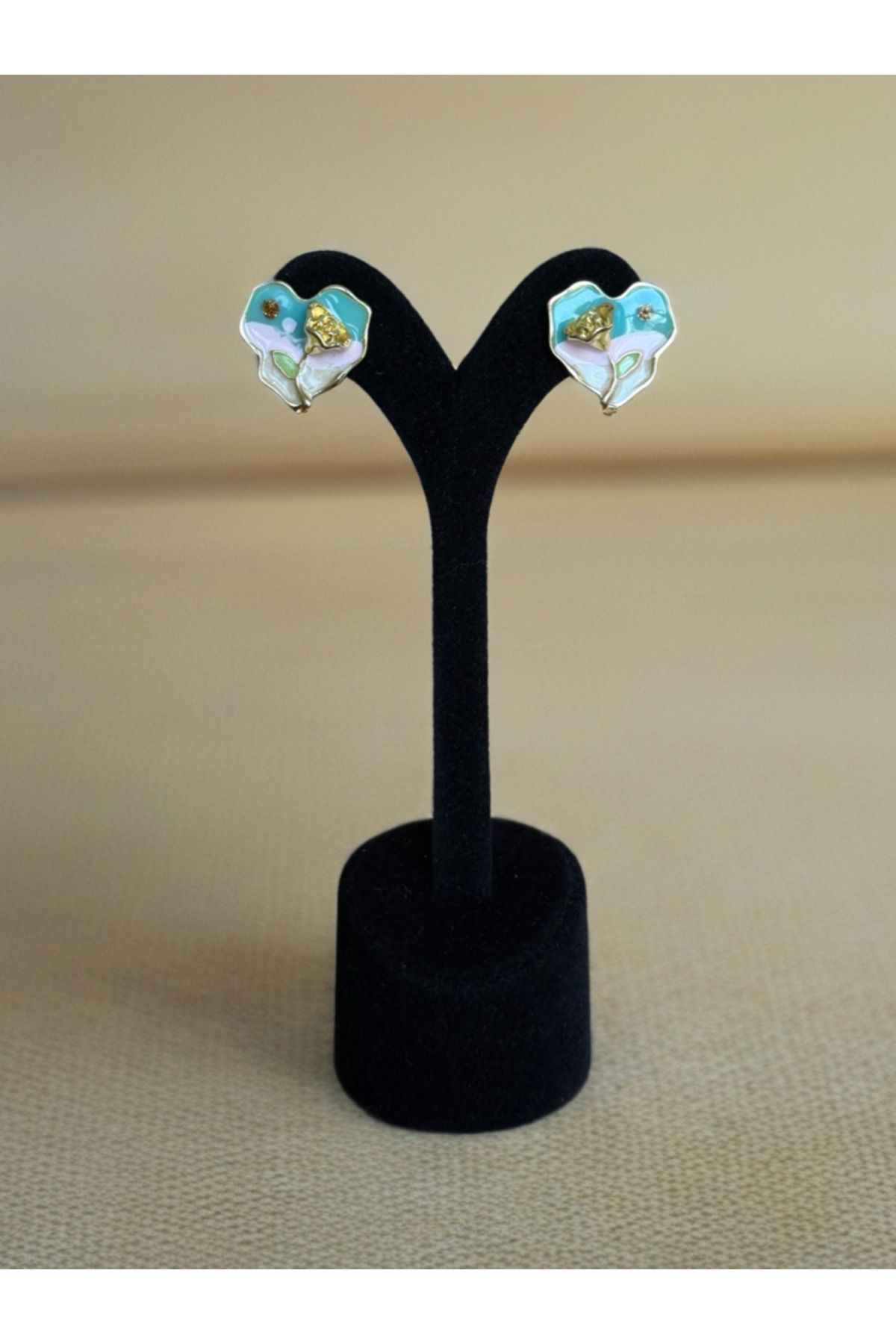 Calmea Jewellery RETRO ÇELİK KÜPE KADIN KALPLI TASARIM