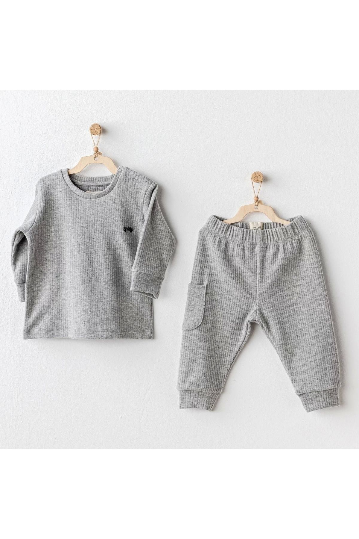 Moda Şahsenem Basic 2'li Bebe Takım Gri
