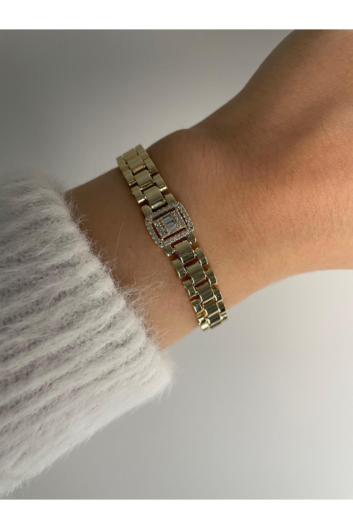 selinsjewelry Çelik baget taşlı kordon bileklik