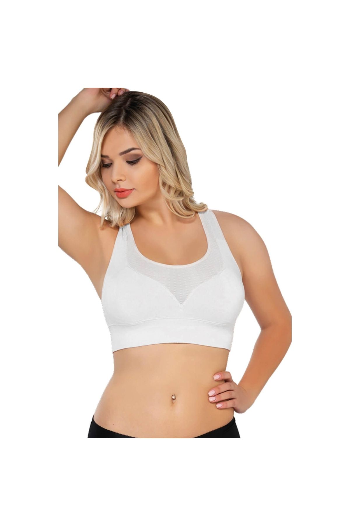 Narnuga MİRAXX BEYAZ MI Emay 4027 Seamless Tül Pedli Toparlayıcı Büstiyer