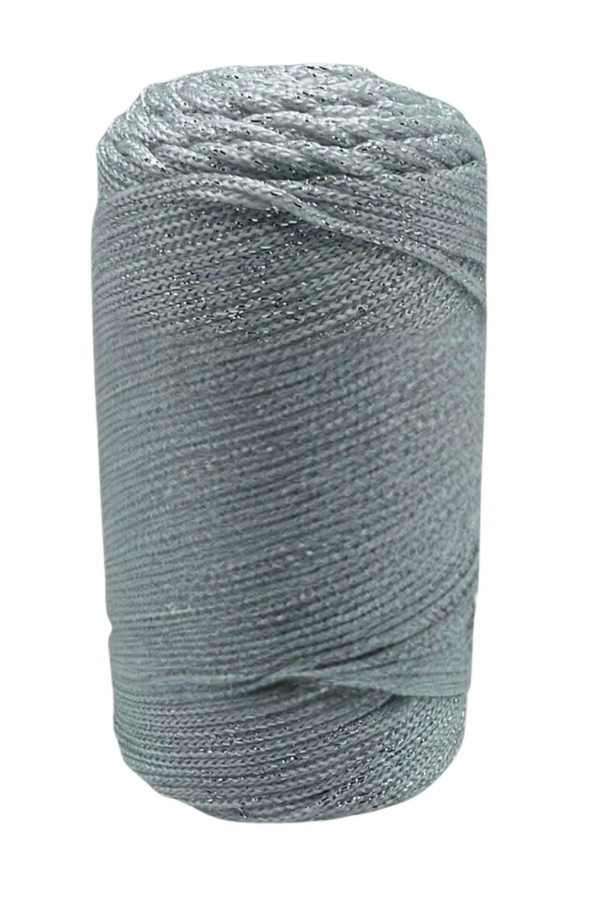 P Parla Makrome İpi 3 mm Polyester Gri Simli