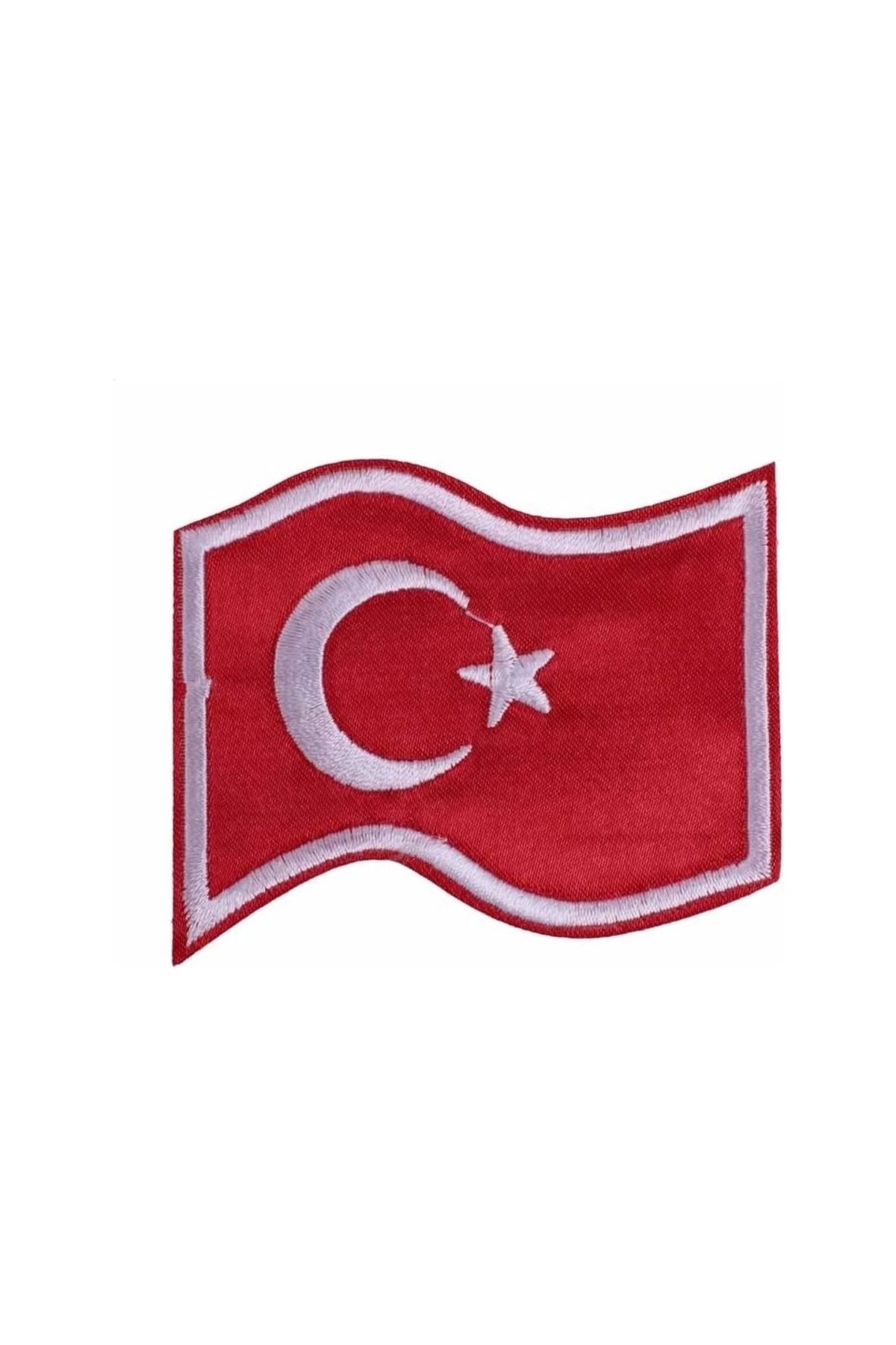 P Parla Aplike Ütü İle Yapışan Türk Bayrağı Dalgalı Arma 5x4 cm