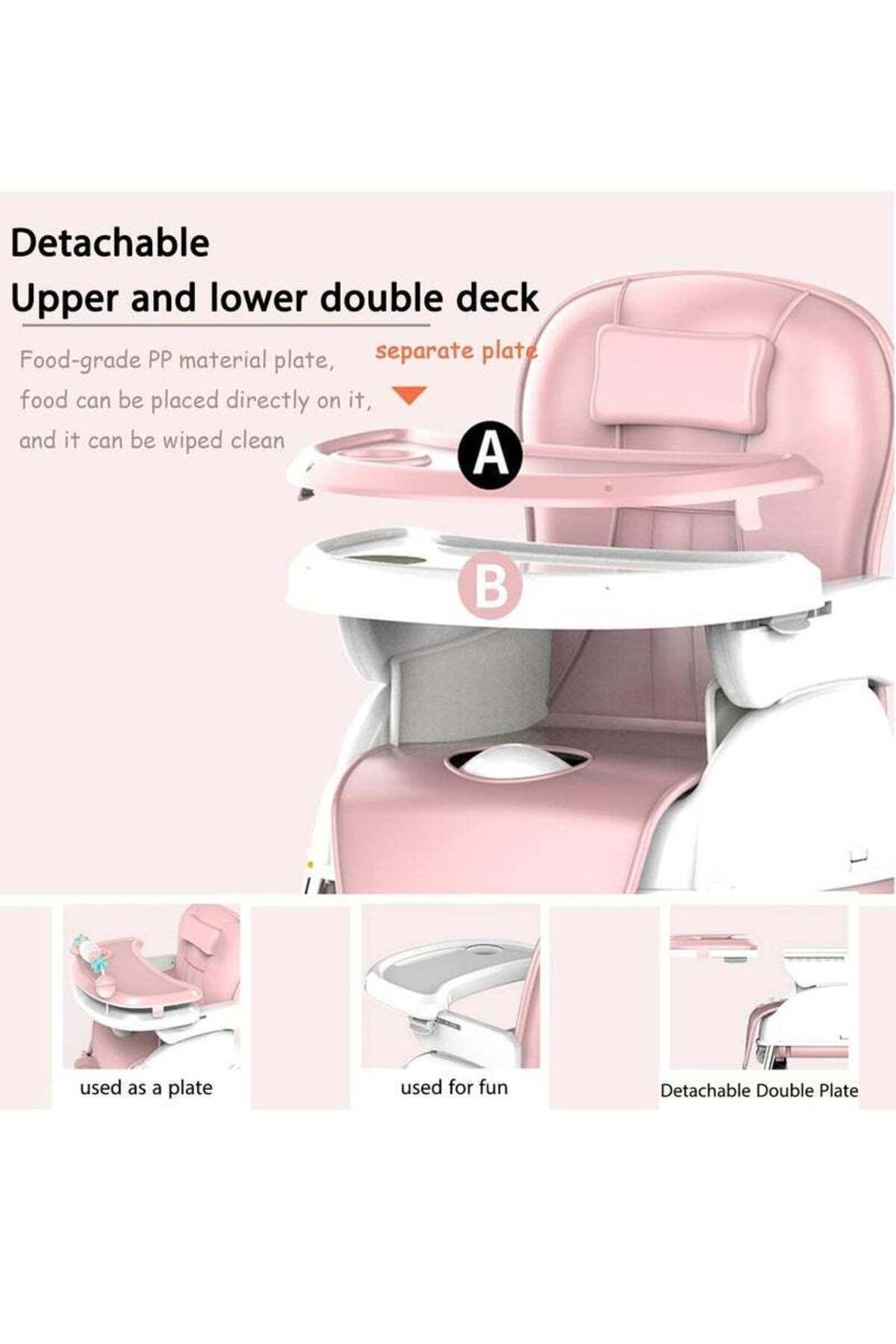 COOYA-7 In 1 Adjustable Dining Chair For Baby/Toddler, Stable Structure, Easy to Clean, Multiple Modes 4