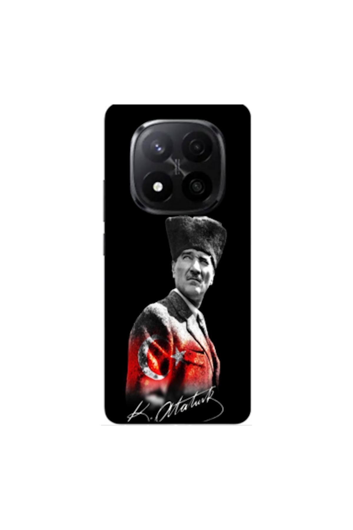 Zebana Xiaomi Redmi Note 14 5G Uyumlu Kılıf Mustafa Kemal Atatürk Tasarımı V2 Silikon Kılıf (Baskılı)