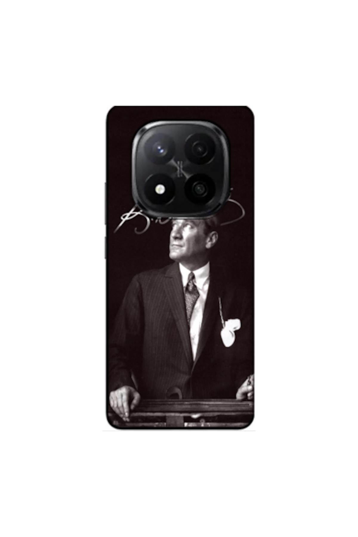 Zebana Xiaomi Redmi Note 14 5G Uyumlu Kılıf Mustafa Kemal Atatürk Silikon Kılıf (Baskılı)