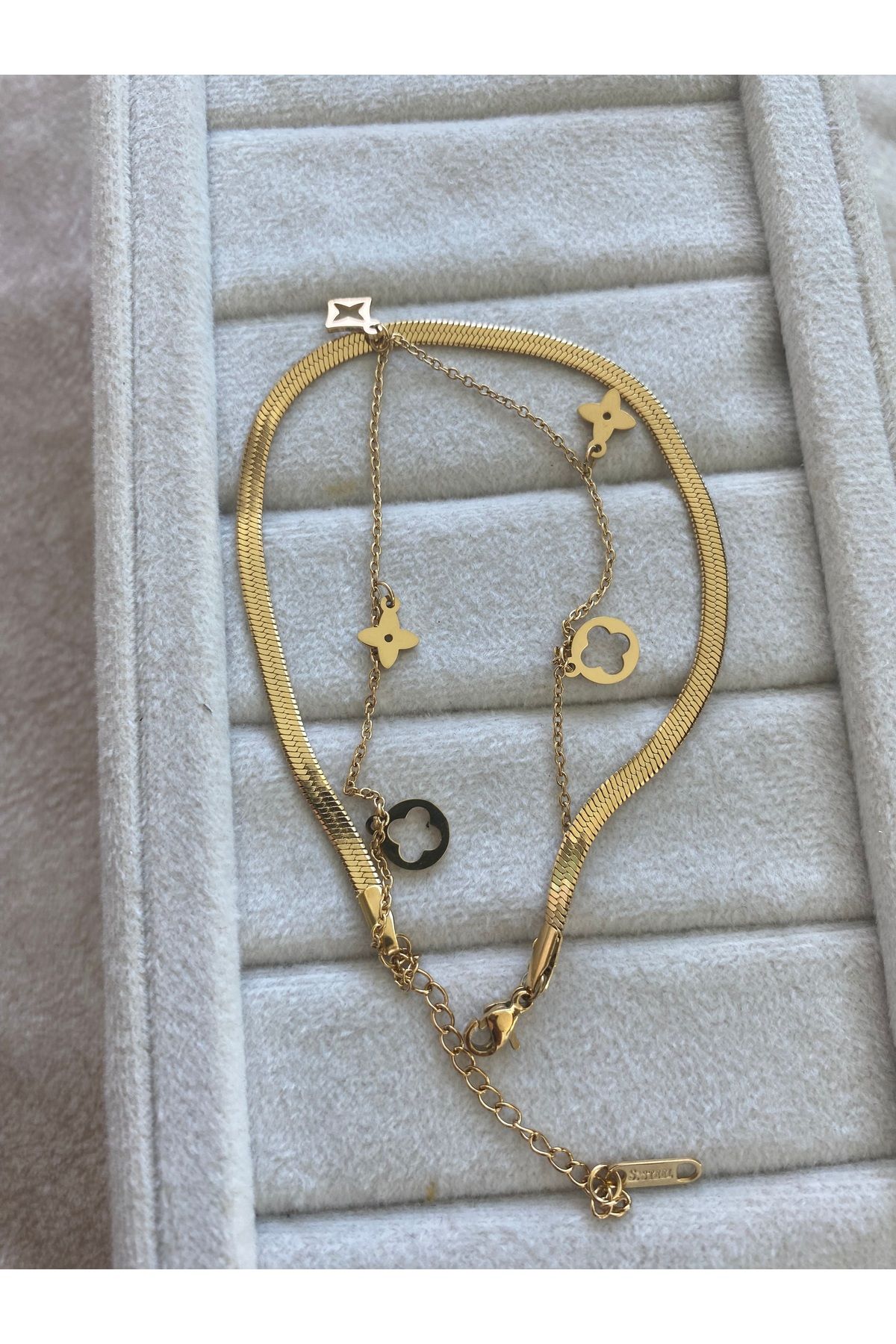 DESİGN Sisters Accessories Çelik Gold İkili Halhal