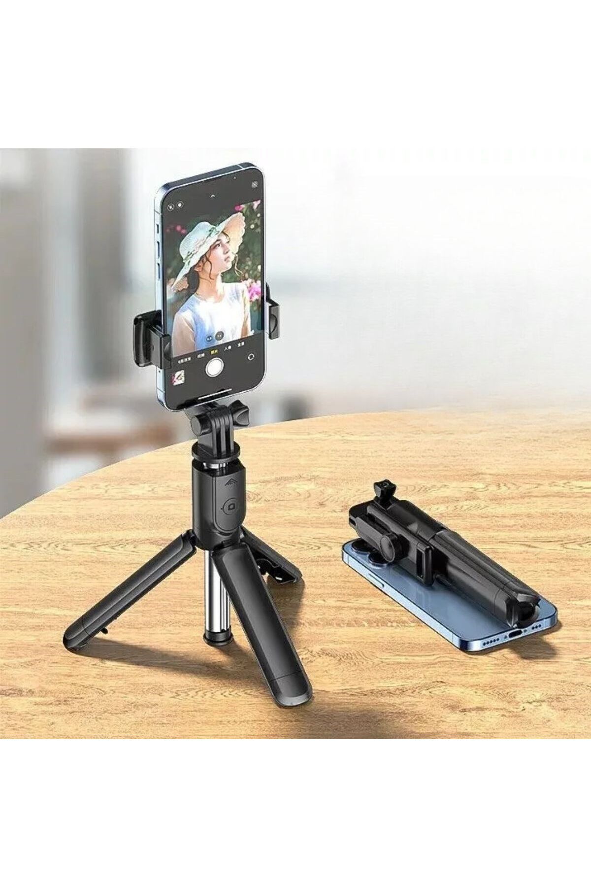 Epilons Masaüstü Tripod Olabilen Telefon Tutuculu Kablosuz Kumandalı Selfie Çubuğu