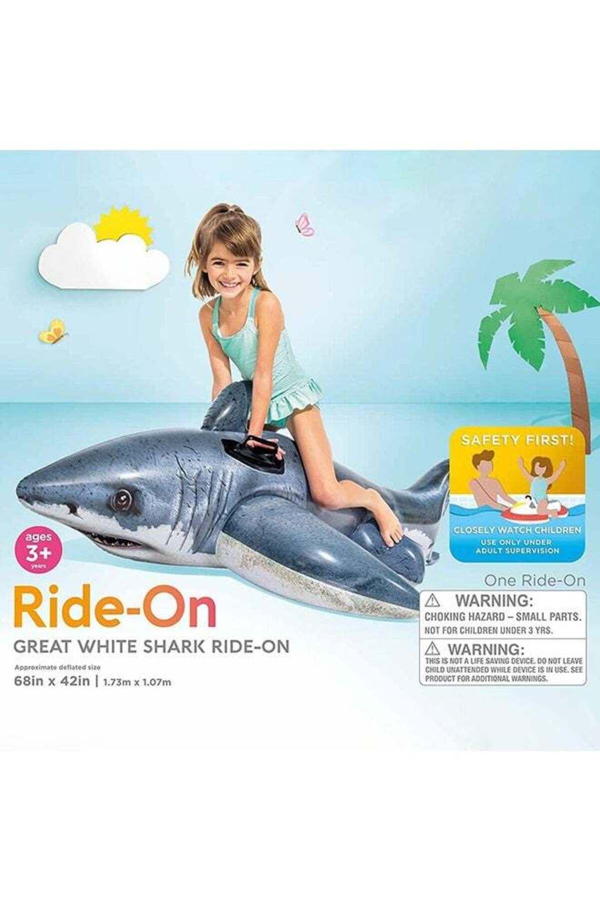 fulina-Shark Inflatable Float, Simulated Shark, Suitable for Children to Play in the Swimming Pool, Gray 4