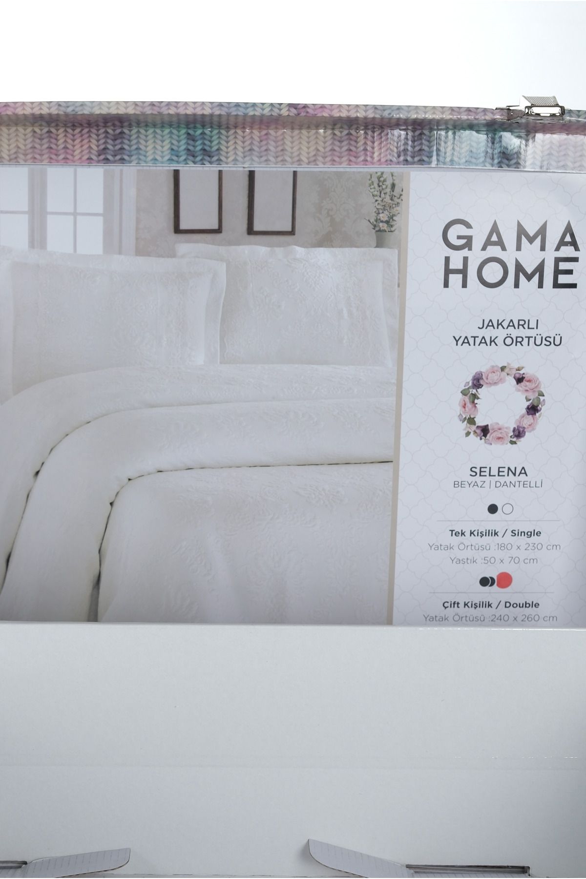 GAMA HOME-Jacquard Lace and Fringe Double Bedspread / with Special Design Bag / Different Patterns 3