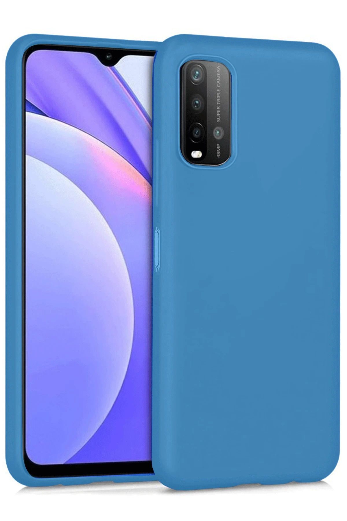 NewFace Xiaomi Redmi 9T uyumlu  Kılıf Nano içi Kadife Silikon - Mavi MRAYD
