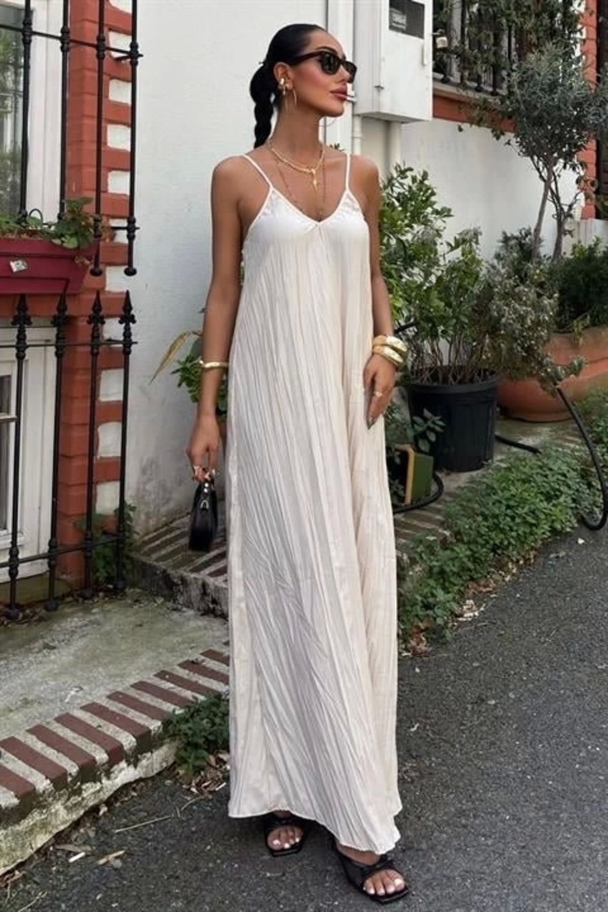 Butik Askılı Maxi Boy Kraş Elbise 2900