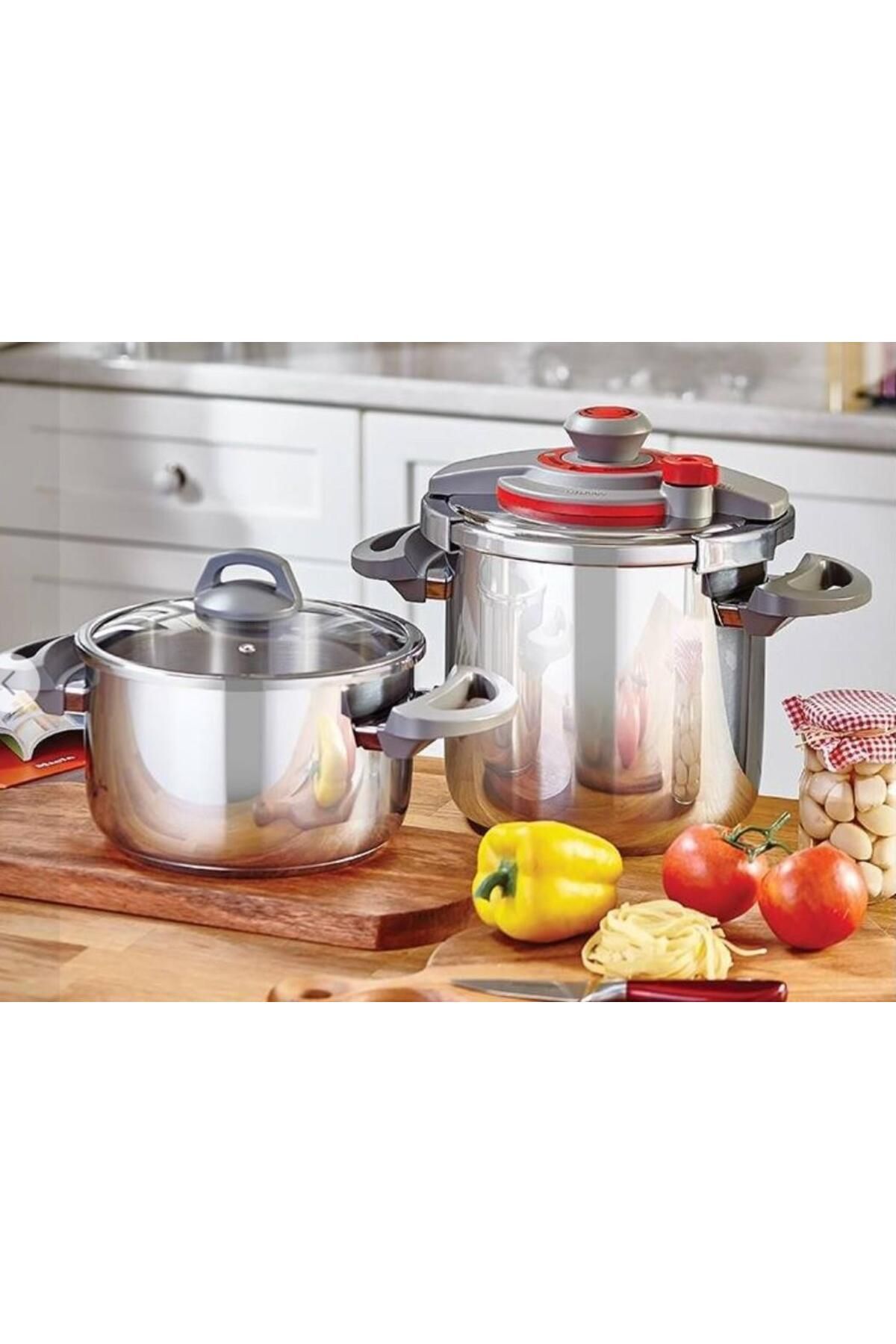 FALEZ CST-1007 COOK-FEST 4+7 LT DUDUKLU TENCERE KIRMIZI