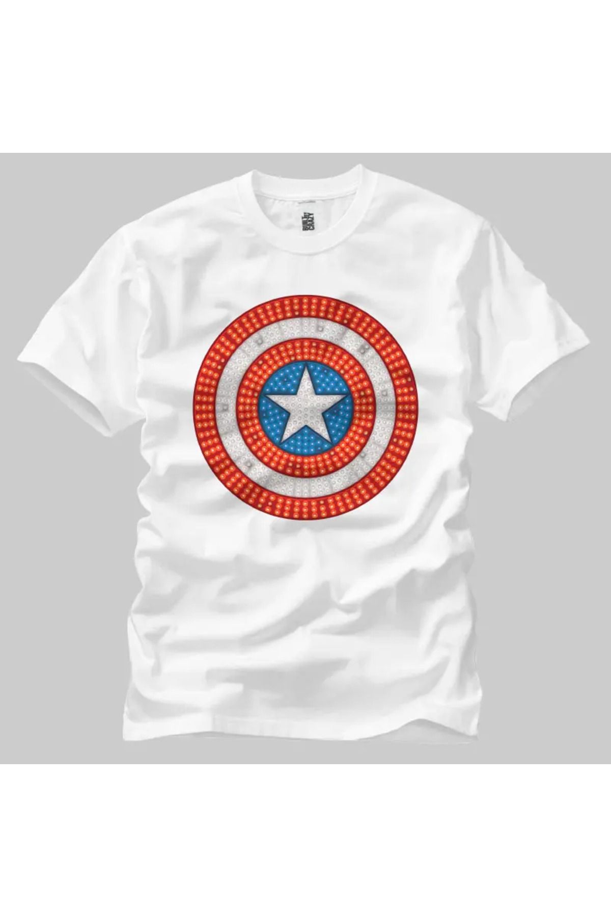 Built By Crazy Captain America Icon Light Unisex Tişört