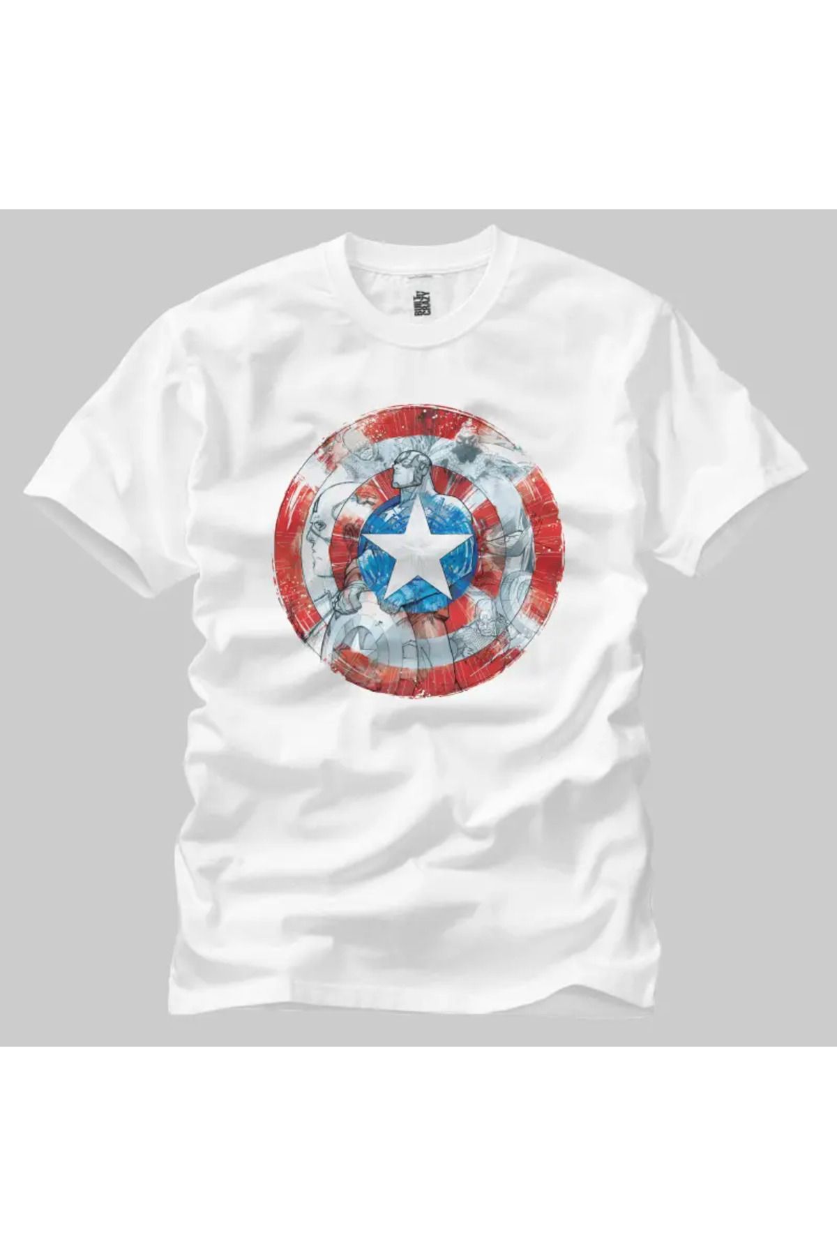 Built By Crazy Captain America Icon 1 Unisex Tişört