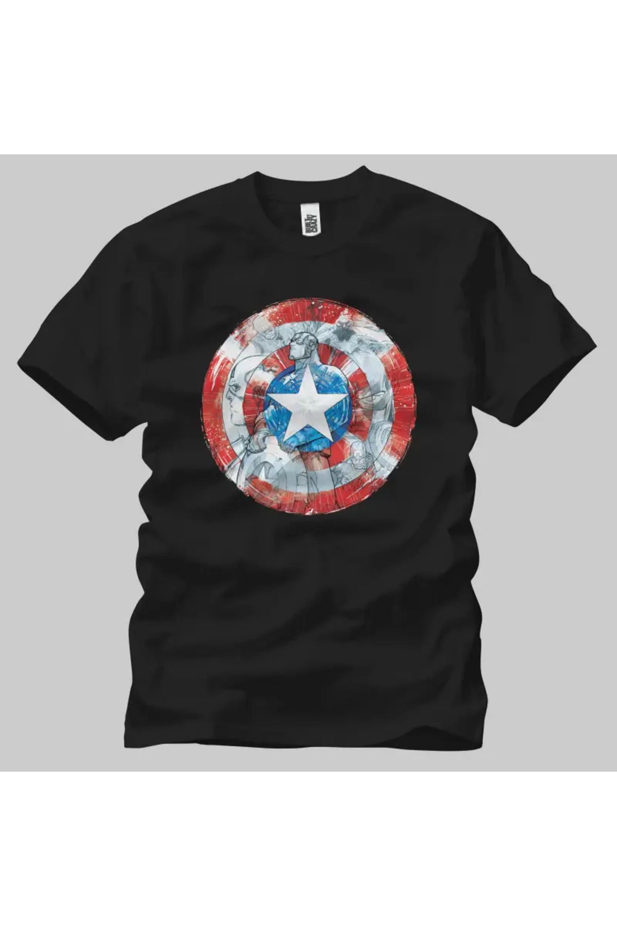 Built By Crazy Captain America Icon 1 Unisex Tişört