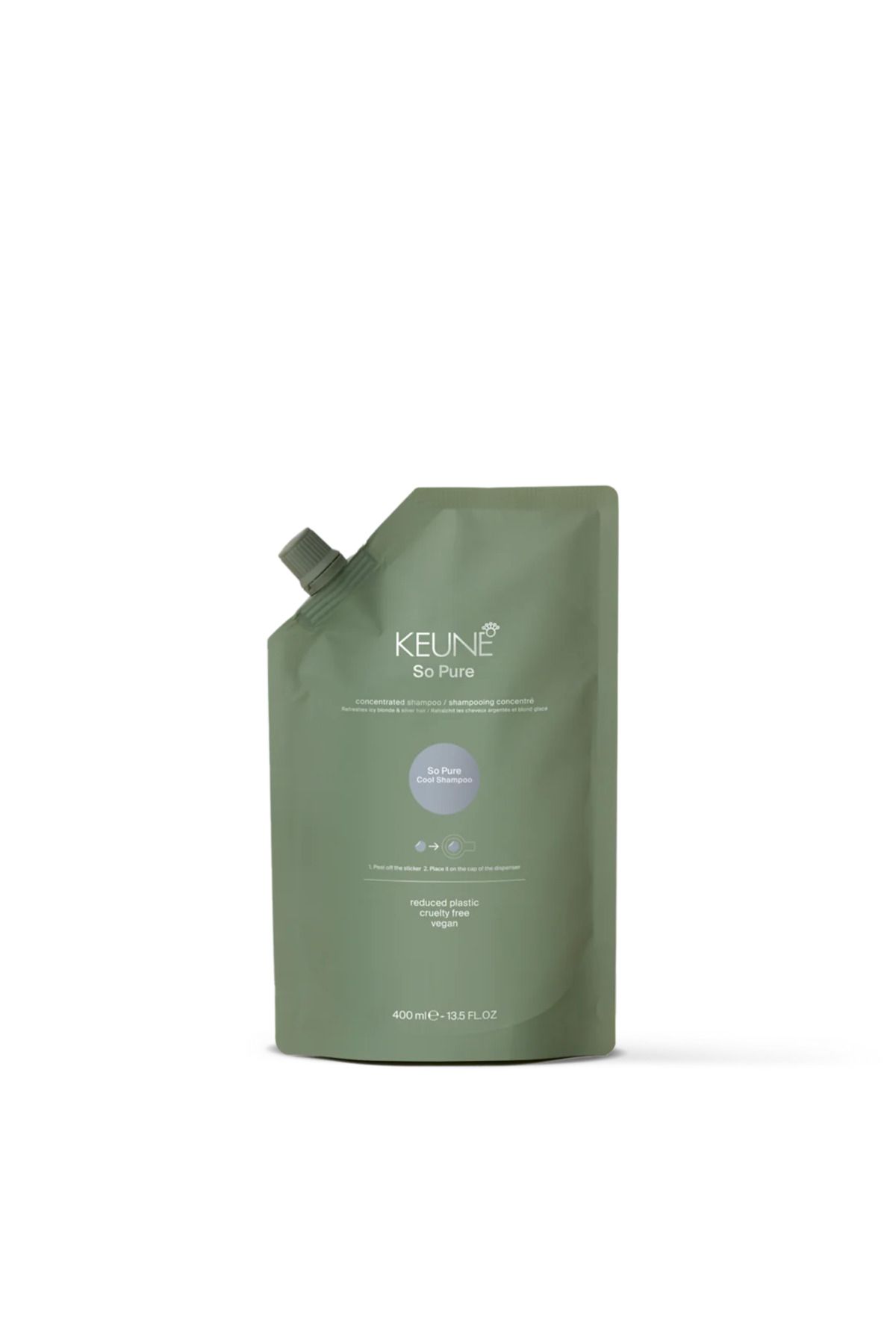 Keune So Pure Cool Shampoo Refill 400 ml - Sarı Gri Saçlar İçin Şampuan Refill