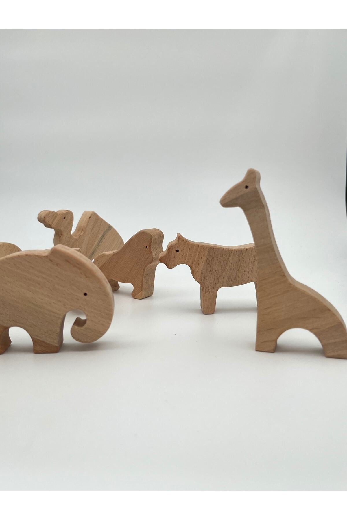 zoziva Doğal Ahşap Hayvanat Bahçesi Seti, Organik Ahşap Oyuncak, 10 Parça Ahşap Hayvan Seti fotoğrafı 5 (önizleme)