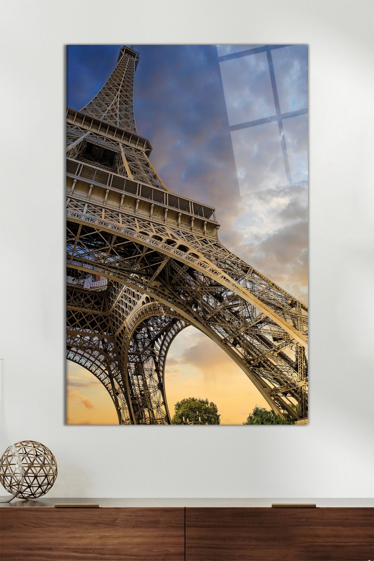 Vosevu Paris Eyfel Kulesi Dikey Cam Tablo, Modern Ev Ofis Dekoru, Hediyelik Duvar Dekorasyonu, Kırılmaz Cam