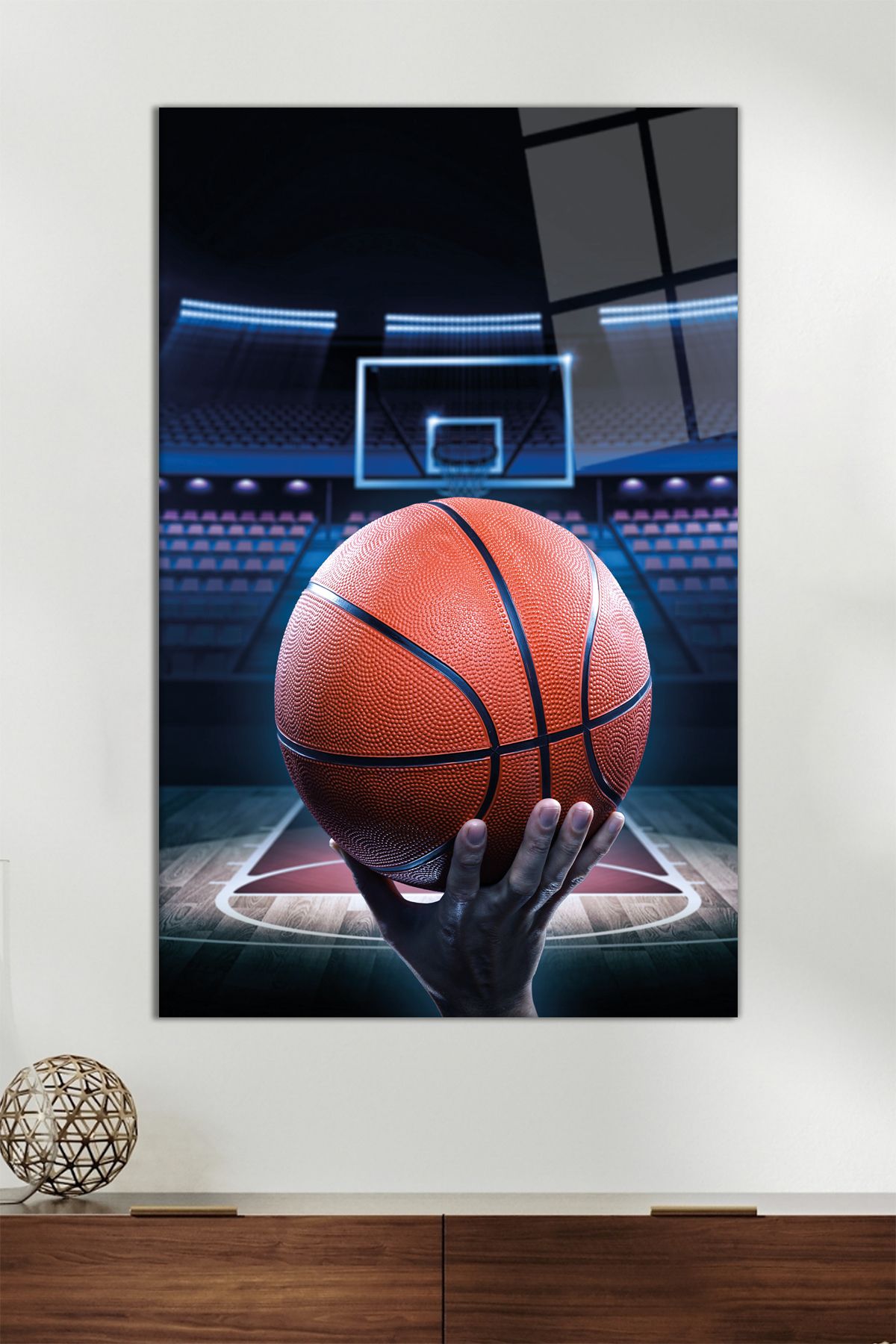 Vosevu Basketbol Arena Dikey Cam Tablo, Modern Ev Ofis Dekoru, Hediyelik Duvar Dekorasyonu, Kırılmaz Cam