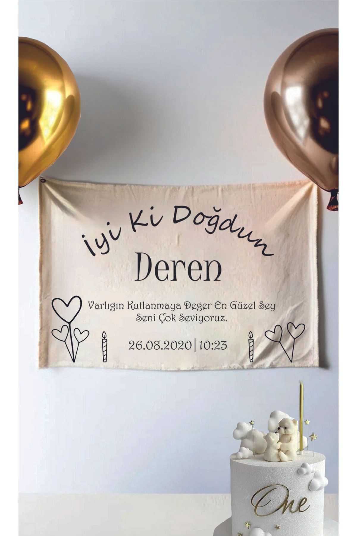 Baskı Madeni CANVAS KUMAŞ 70X100 CM DOĞUM GÜNÜ FLAMASI -İSME ÖZEL KİŞİSELLEŞTİRİLEBİLİR DOĞUM GÜNÜ AFİŞİ-PANKARTI