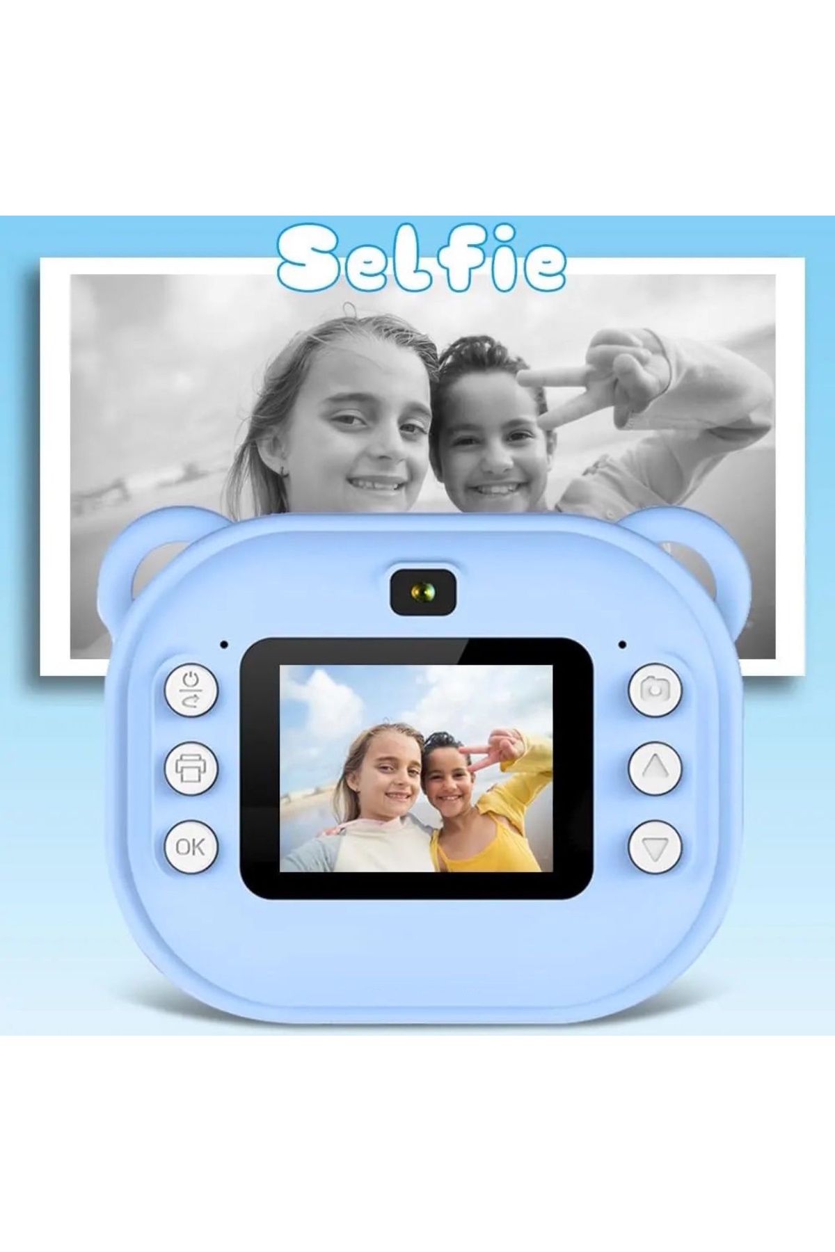 m.tk moveteck CMR-01 Karakterli Dijital Video Fotoğraf Çocuk Kamerası Anlık Termal Resim Kağıt Baskılı Yazıcı