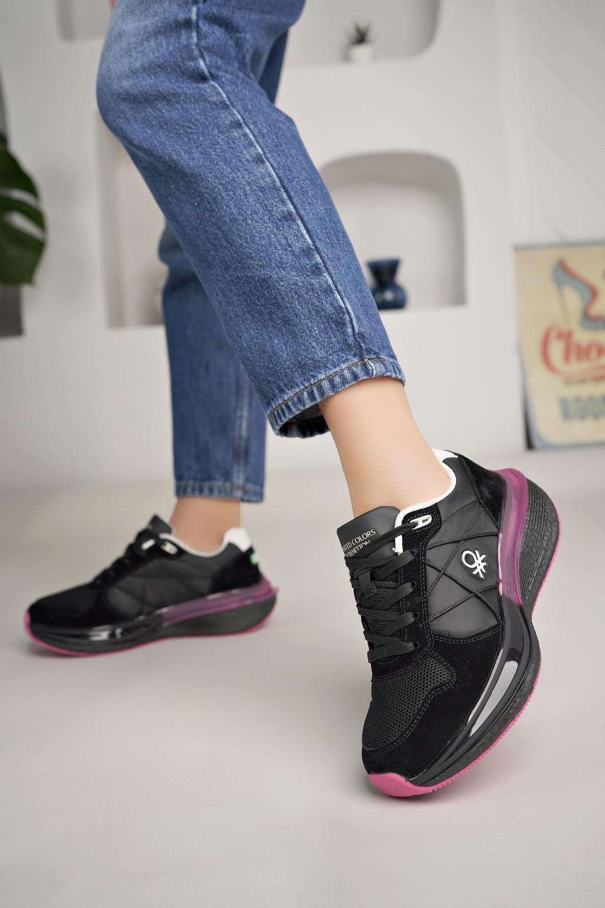 Benetton 10044 Siyah Memory Foam Kadın Sneakers