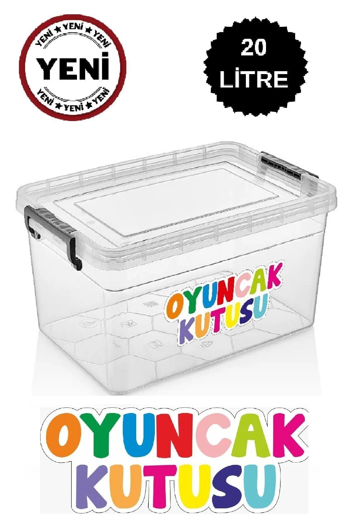 DEEMBRO Oyuncak saklama kutusu 20 lt Düzenleyici Çocuk Odası dolap içi kilitli baskılı oyuncak saklama kabı