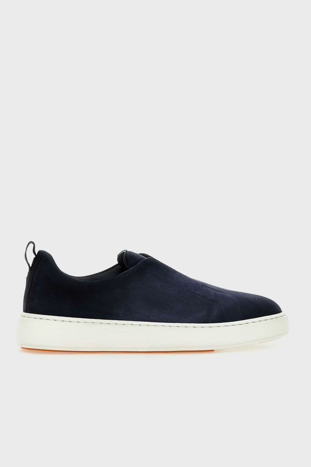 Santoni Logolu Süet Kalın Tabanlı Slip-On Sneaker Ayakkabı Erkek AYAKKABI MBCD21995BARTFEHU59